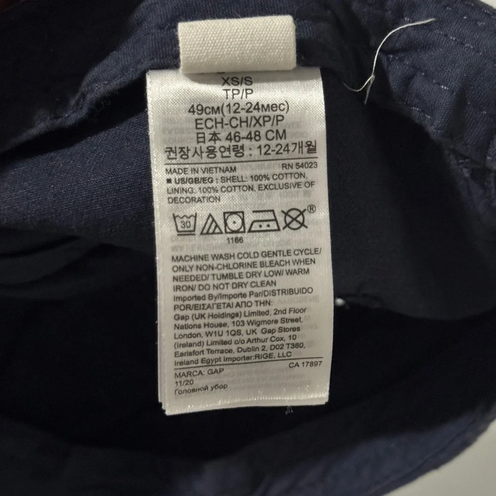 Size XS / S - Gap Kids Navy Blue Logo Baseball Cap Hat Cotton